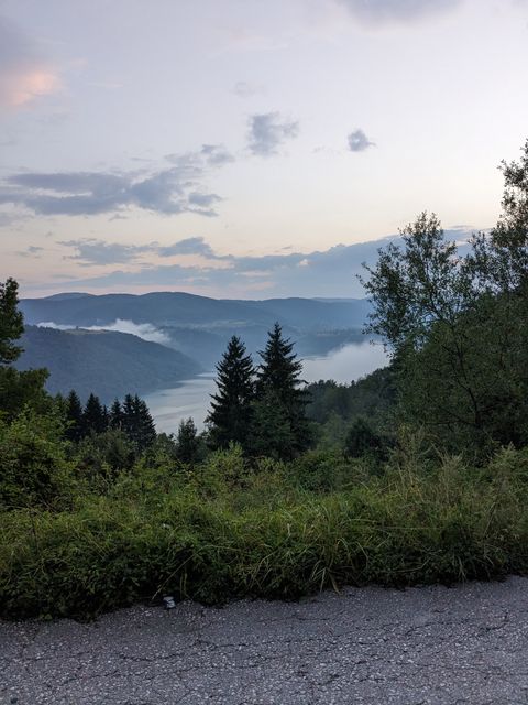 Fog lingering in a valley near Nova Varoš.