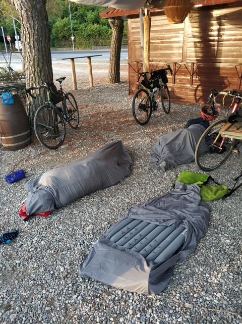 Photo of our makeshift camp in Muggia